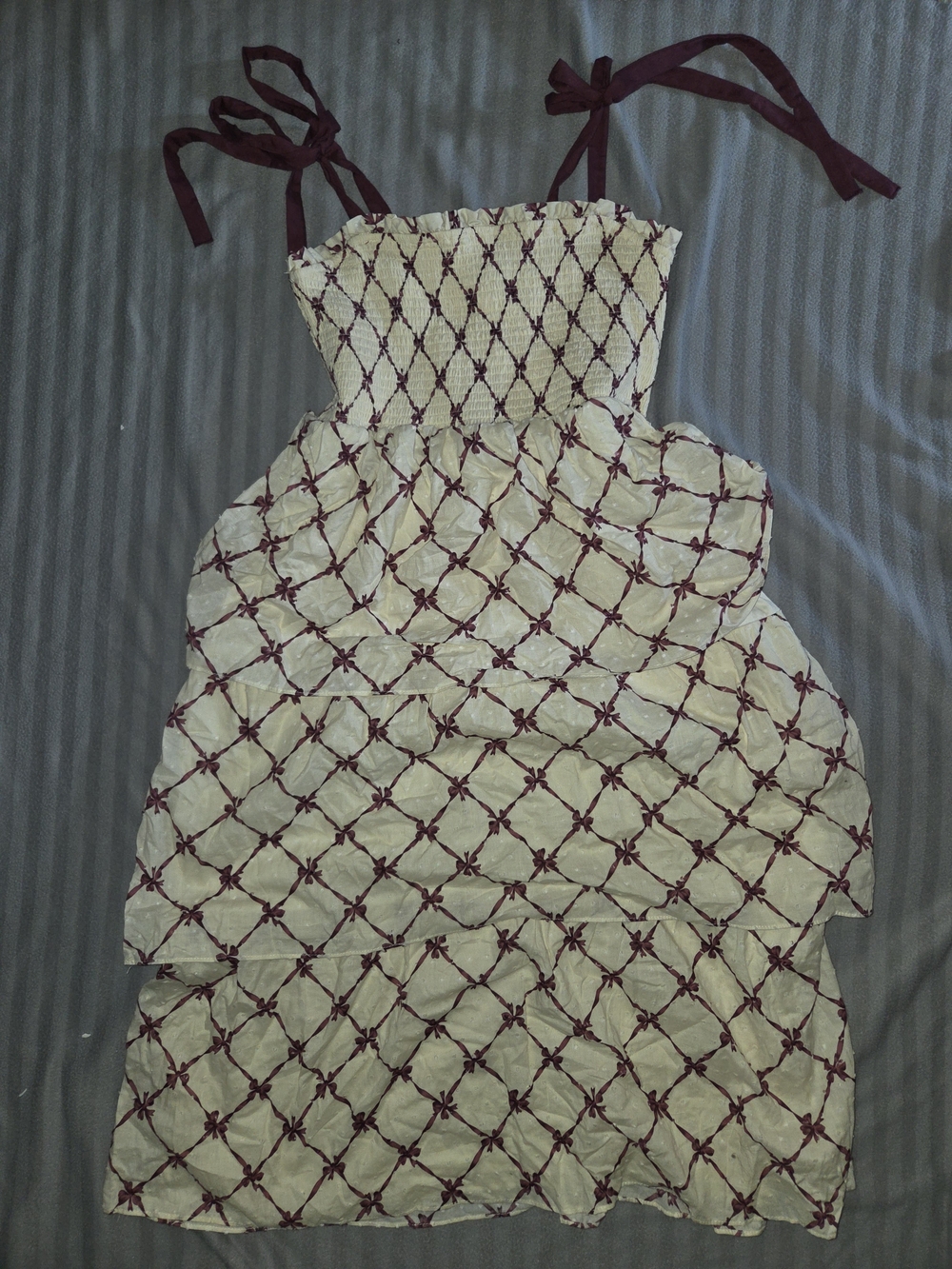 Fransesca White & Purple Ruffle Dress - NWT